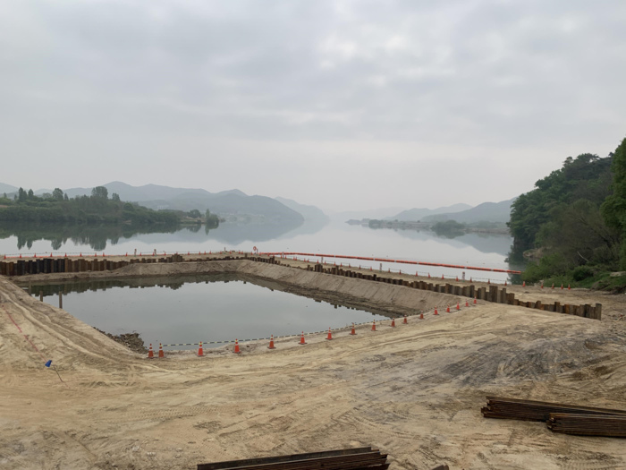 양수장 시트파일 설치