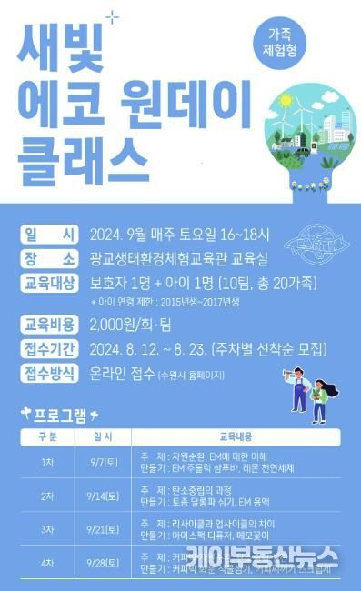 수원시 영통구,‘새빛 에코 원데이 클래스’ 운영