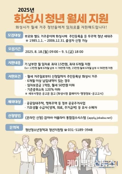 하반기 청년 월세 지원 사업 신청자 모집 안내문