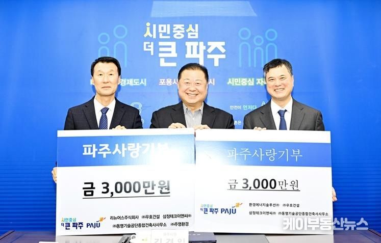 파주시, 환경기초시설 운영사로부터 파주사랑기부금 6천만 원 기탁 받아
