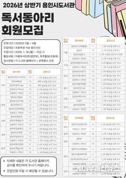 독서동아리모집 홍보물