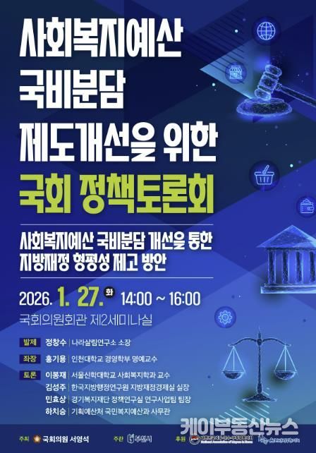 ‘사회복지예산 국비분담 제도개선을 위한 국회 정책토론회’ 포스터