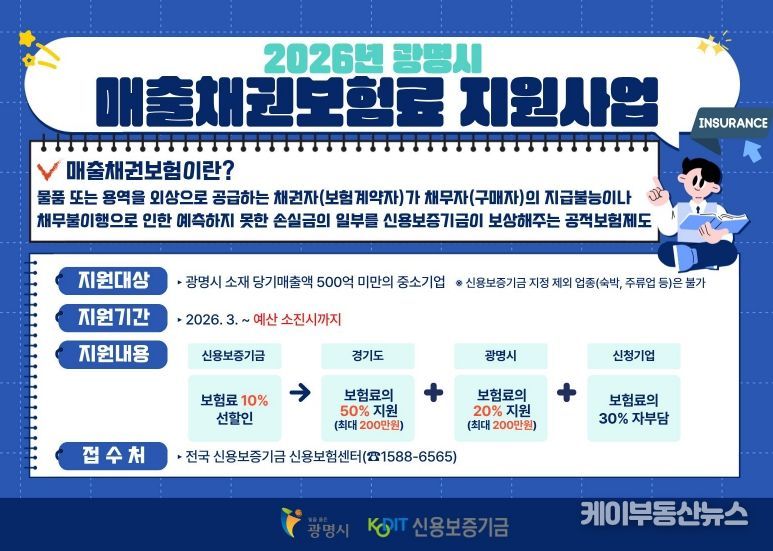 2026년 광명시, 매출채권보험료 지원사업 안내문