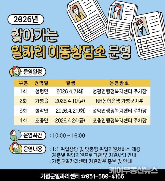 가평군, ‘찾아가는 일자리 이동상담소’ 운영